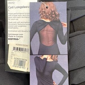 Karma Women's Elegant Black Long Sleeve Top